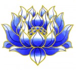Static Cling Sticker - Blue Lotus