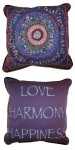 Pillow - Green Heart with "Love Harmony Happiness" on the back