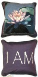 Pillow - Light Violet on Blue Water with "I AM" on the back