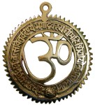 Gayatri Mantra Brass Om Wall Plaque