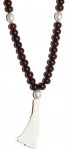 Kriya Mala - Rosewood with Pearl Counters and White Tassel