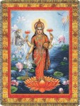Tapestry Throw - Lakshmi on Orange Lotus
