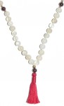 Kriya Mala - Moonstone with Garnet Counters and Red Tassel